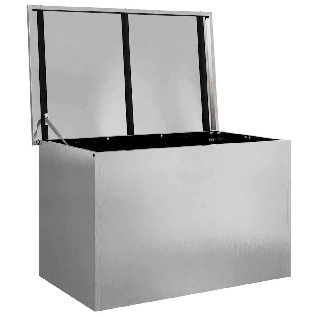 Garden Storage Cushion Box Steel 80 x 50.5 x 50 cm 220 Silver