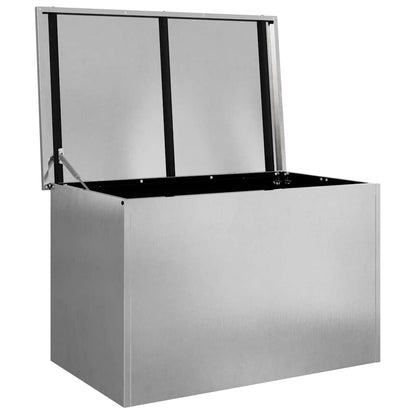 Garden Storage Cushion Box Steel 80 x 50.5 x 50 cm 220 Silver