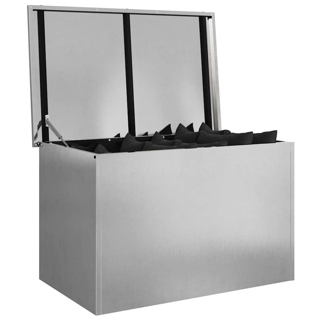 Garden Storage Cushion Box Steel 80 x 50.5 x 50 cm 220 Silver
