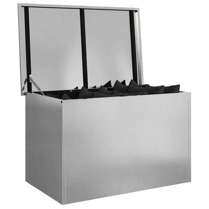 Garden Storage Cushion Box Steel 80 x 50.5 x 50 cm 220 Silver