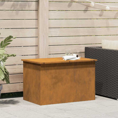 Outdoor Storage Box Brown 80 x 50.5 x 50 cm Weathering steel