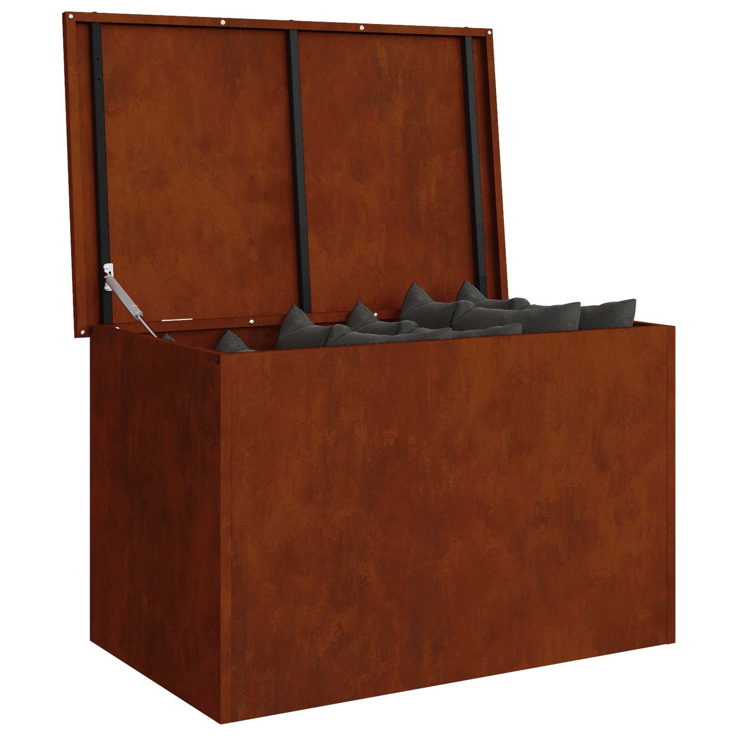 Garden Storage Cushion Box Steel 80 x 50.5 x 50 cm Rusty