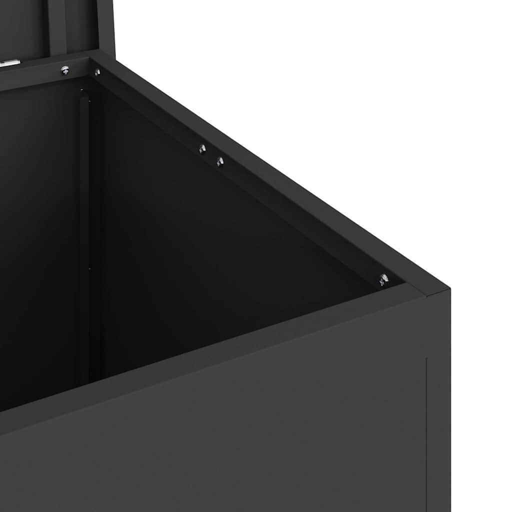 Garden Storage Cushion Box Steel 55 x 50.5 x 50 cm 117 L Black
