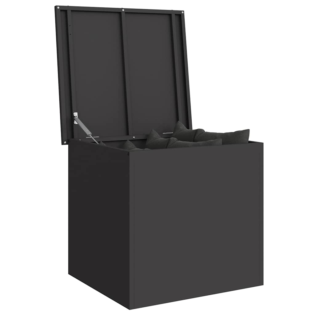 Garden Storage Cushion Box Steel 55 x 50.5 x 50 cm 117 L Black