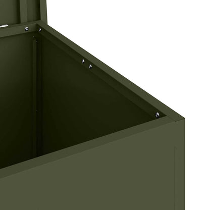 Garden Storage Cushion Box Steel 55 x 50.5 x 50 cm Olive Green
