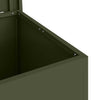 Olive Green Outdoor Storage Box - 55 x 50.5 x 50 cm, made from cold-rolled steel.