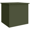 Olive Green Outdoor Storage Box - 55 x 50.5 x 50 cm, made from cold-rolled steel.