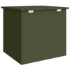Olive Green Outdoor Storage Box - 55 x 50.5 x 50 cm, made from cold-rolled steel.
