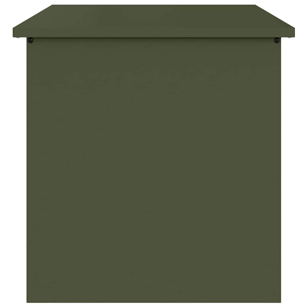 Garden Storage Cushion Box Steel 55 x 50.5 x 50 cm Olive Green