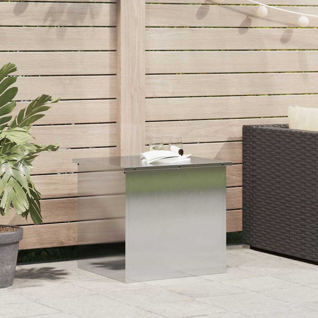 Garden Storage Cushion Box Steel 55 x 50.5 x 50 cm Silver