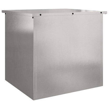 Garden Storage Cushion Box Steel 55 x 50.5 x 50 cm Silver