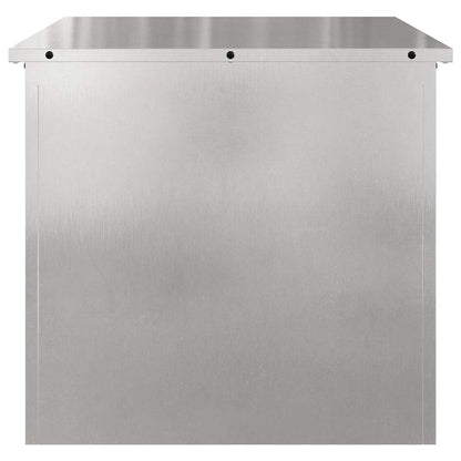Garden Storage Cushion Box Steel 55 x 50.5 x 50 cm Silver