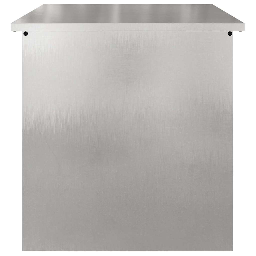 Garden Storage Cushion Box Steel 55 x 50.5 x 50 cm Silver