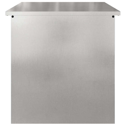 Garden Storage Cushion Box Steel 55 x 50.5 x 50 cm Silver