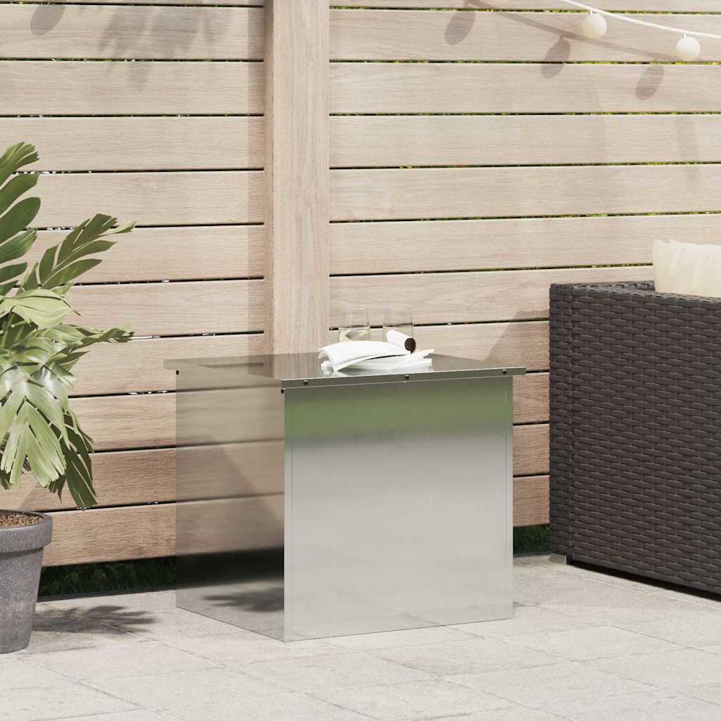 Garden Storage Cushion Box Steel 55 x 50.5 x 50 cm Silver