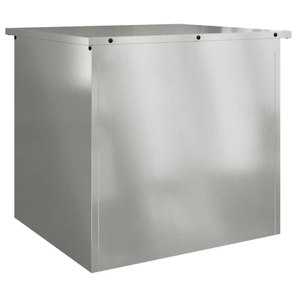 Garden Storage Cushion Box Steel 55 x 50.5 x 50 cm Silver