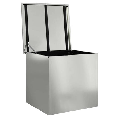 Garden Storage Cushion Box Steel 55 x 50.5 x 50 cm Silver