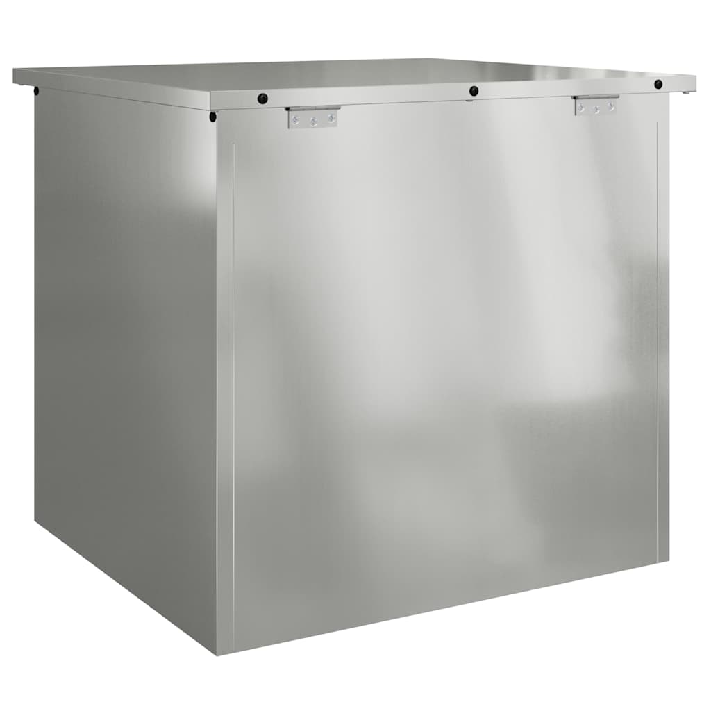 Garden Storage Cushion Box Steel 55 x 50.5 x 50 cm Silver