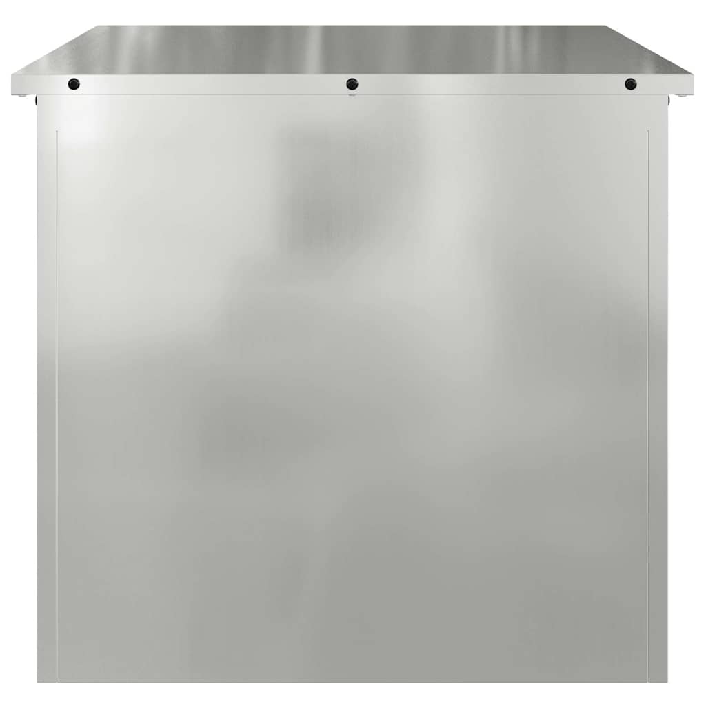 Garden Storage Cushion Box Steel 55 x 50.5 x 50 cm Silver