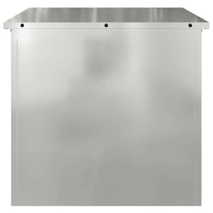 Garden Storage Cushion Box Steel 55 x 50.5 x 50 cm Silver