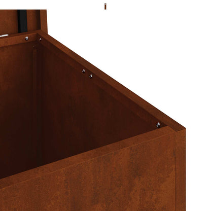Garden Storage Cushion Box Steel 55 x 50.5 x 50 cm 220 Rusty