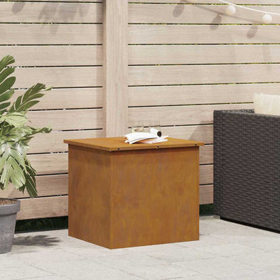 Outdoor Storage Box Brown 55 x 50.5 x 50 cm Weathering steel