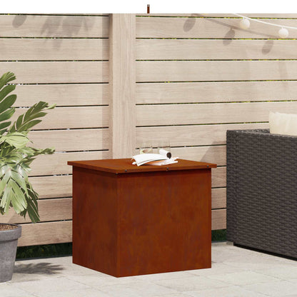 Garden Storage Cushion Box Steel 55 x 50.5 x 50 cm 220 Rusty