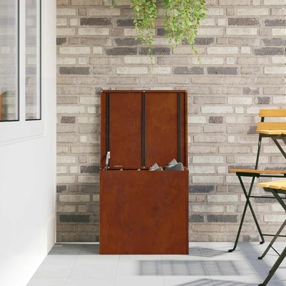 Garden Storage Cushion Box Steel 55 x 50.5 x 50 cm 220 Rusty