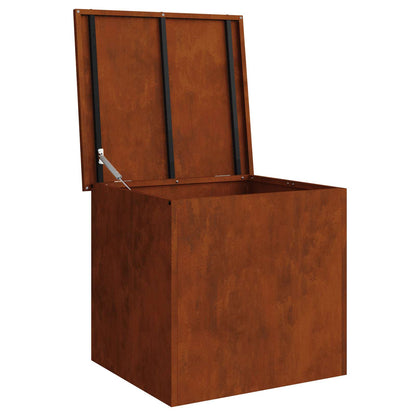 Garden Storage Cushion Box Steel 55 x 50.5 x 50 cm 220 Rusty