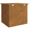 Outdoor Storage Box Brown 55 x 50.5 x 50 cm Weathering steel