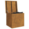 Outdoor Storage Box Brown 55 x 50.5 x 50 cm Weathering steel