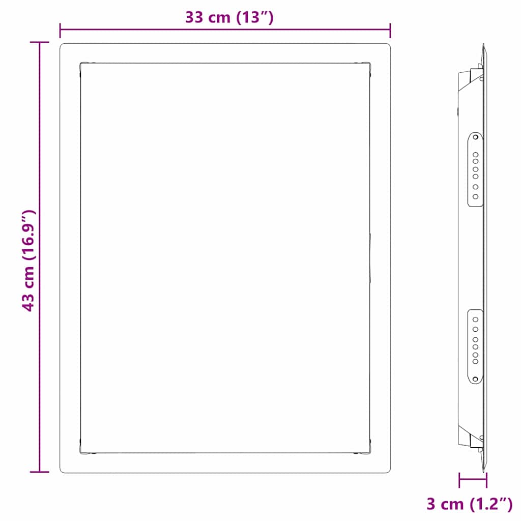 Access Panel White 43 x 33 x 3 cm Steel