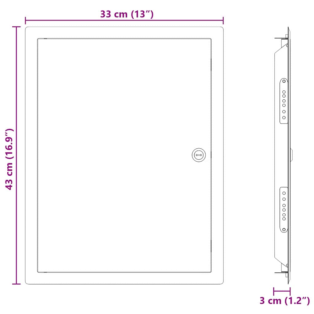 Access Panel White 43 x 33 x 3 cm Steel