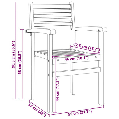 Chair 6 pcs Brown 56 x 55 x 90.5 cm Solid Teak Wood