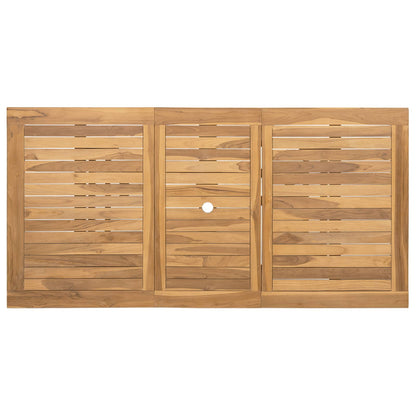 Garden Dining Set 9 pcs Brown Solid Teak Wood