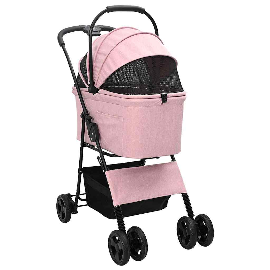 Folding Pet Stroller Pink 81 x 47 x 99 cm 600D Oxford fabric