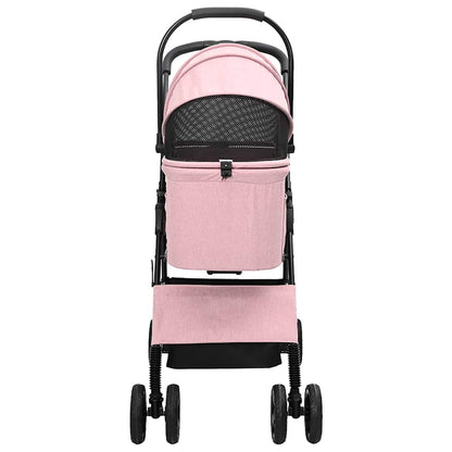 Folding Pet Stroller Pink 81 x 47 x 99 cm 600D Oxford fabric