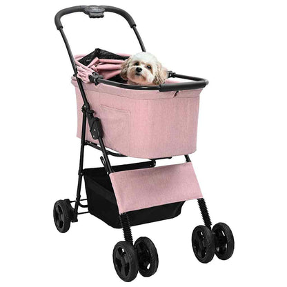 Folding Pet Stroller Pink 81 x 47 x 99 cm 600D Oxford fabric