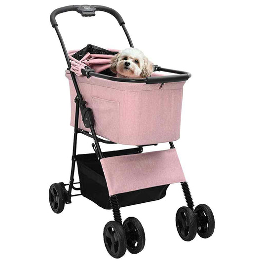 Folding Pet Stroller Pink 81 x 47 x 99 cm 600D Oxford fabric