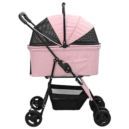 Folding Pet Stroller Pink 81 x 47 x 99 cm 600D Oxford fabric
