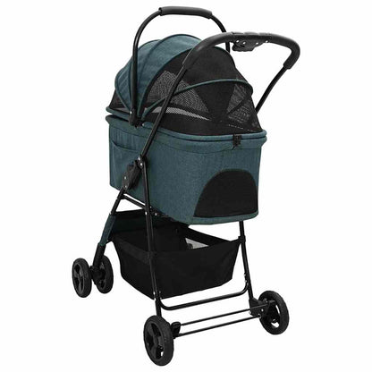 Folding Pet Stroller Green 81 x 47 x 99 cm 600D Oxford fabric