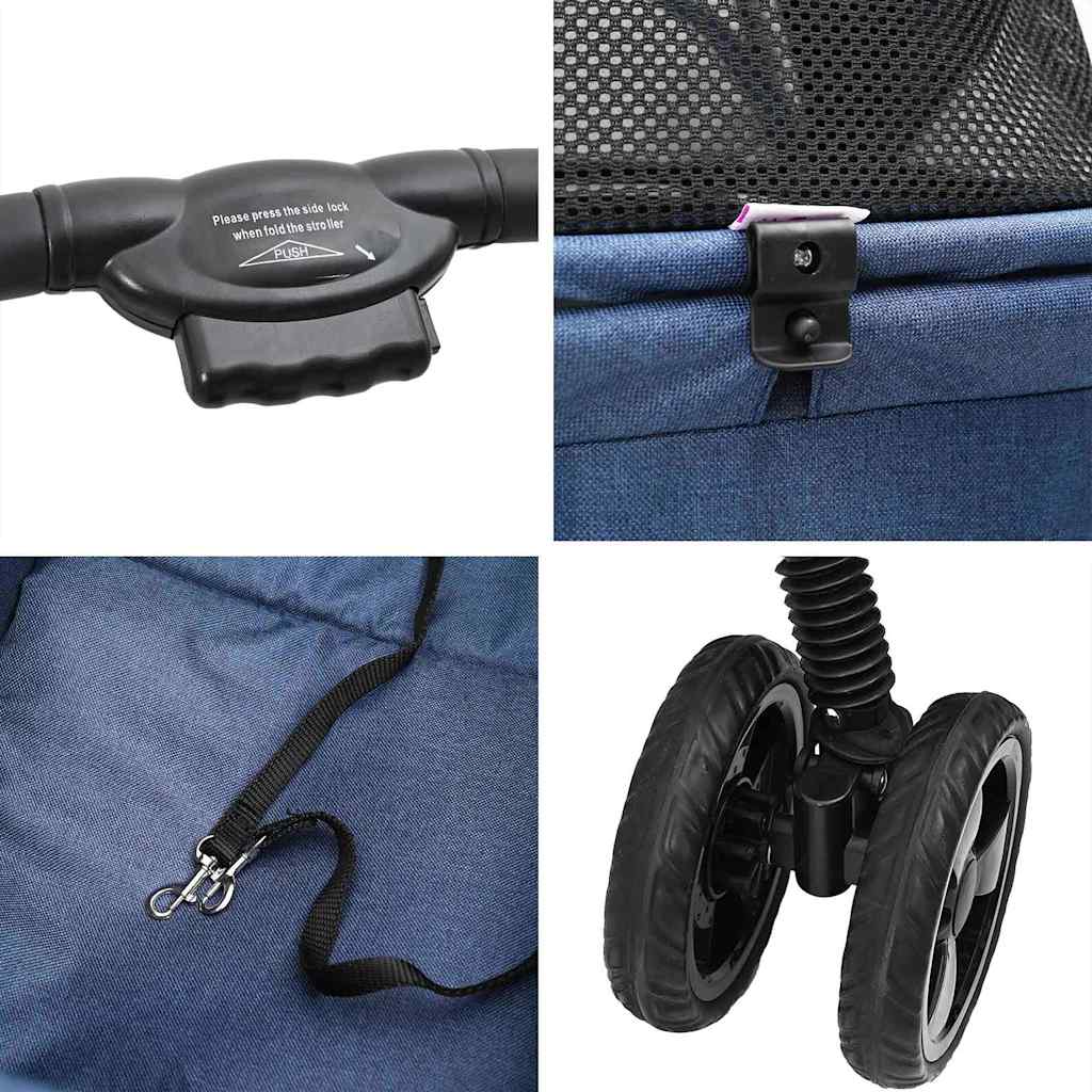 Folding Pet Stroller Blue 81 x 47 x 99 cm 600D Oxford fabric