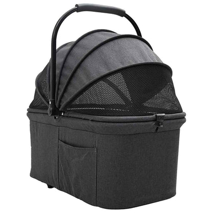 Folding Pet Stroller Black 81 x 47 x 99 cm 600D Oxford fabric