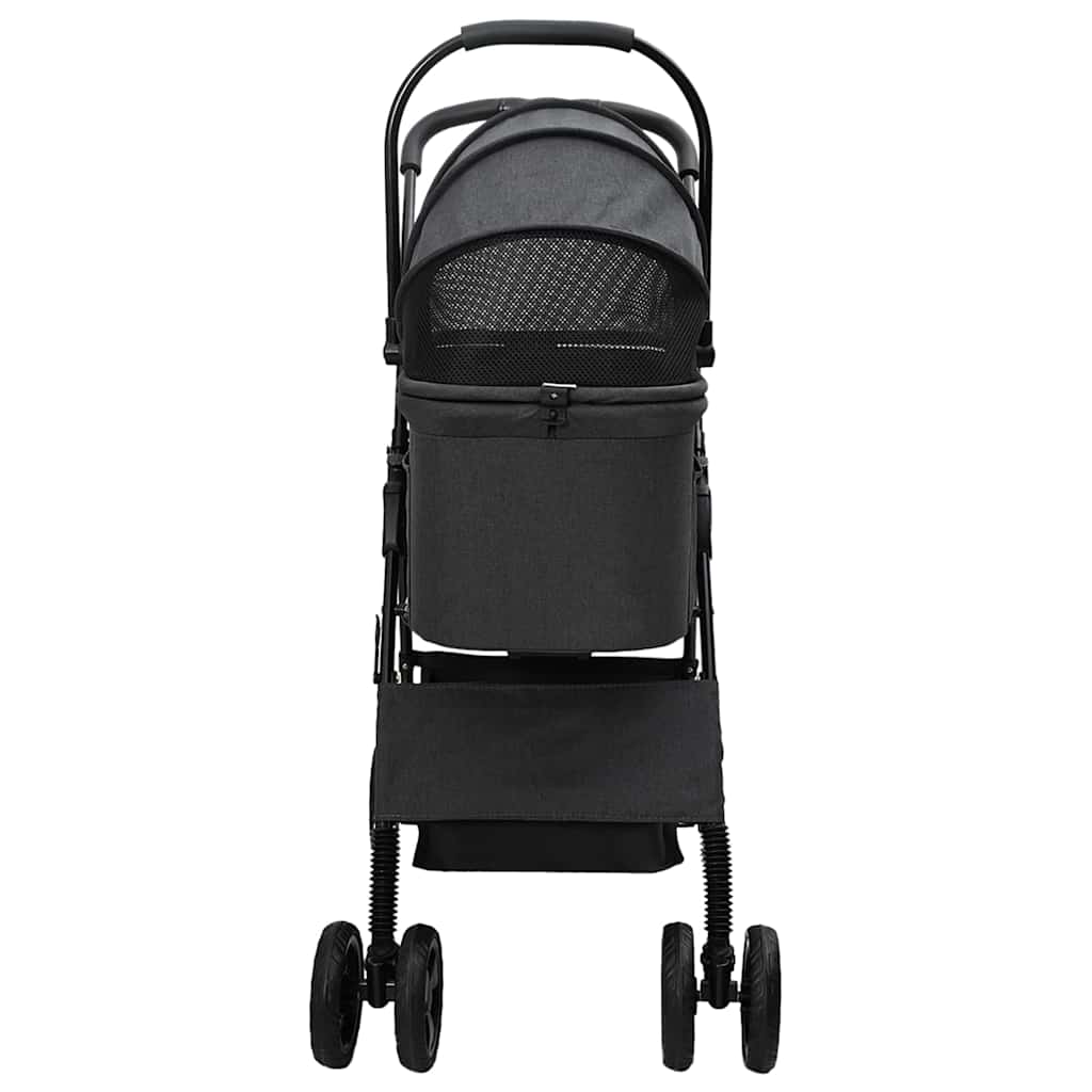 Folding Pet Stroller Black 81 x 47 x 99 cm 600D Oxford fabric