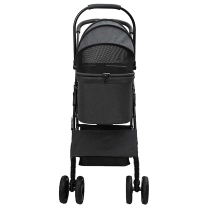 Folding Pet Stroller Black 81 x 47 x 99 cm 600D Oxford fabric