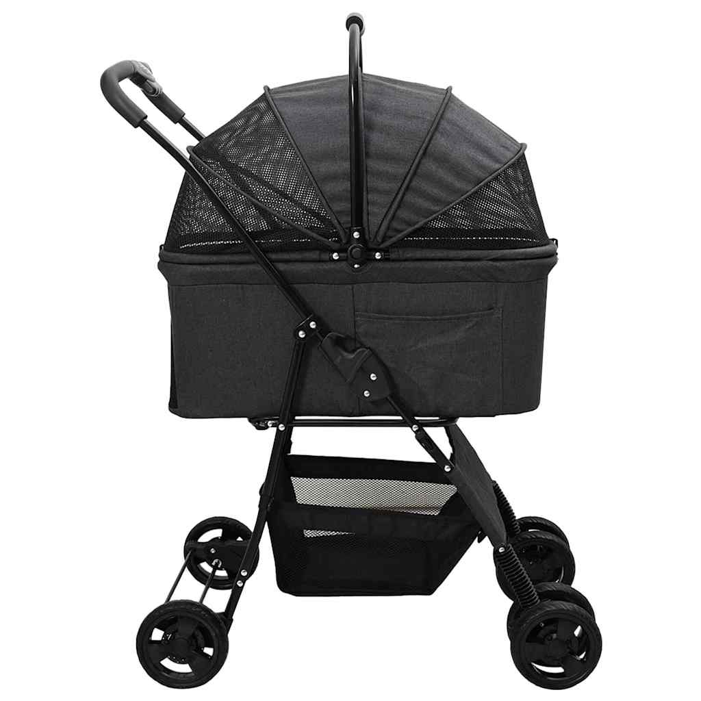 Folding Pet Stroller Black 81 x 47 x 99 cm 600D Oxford fabric