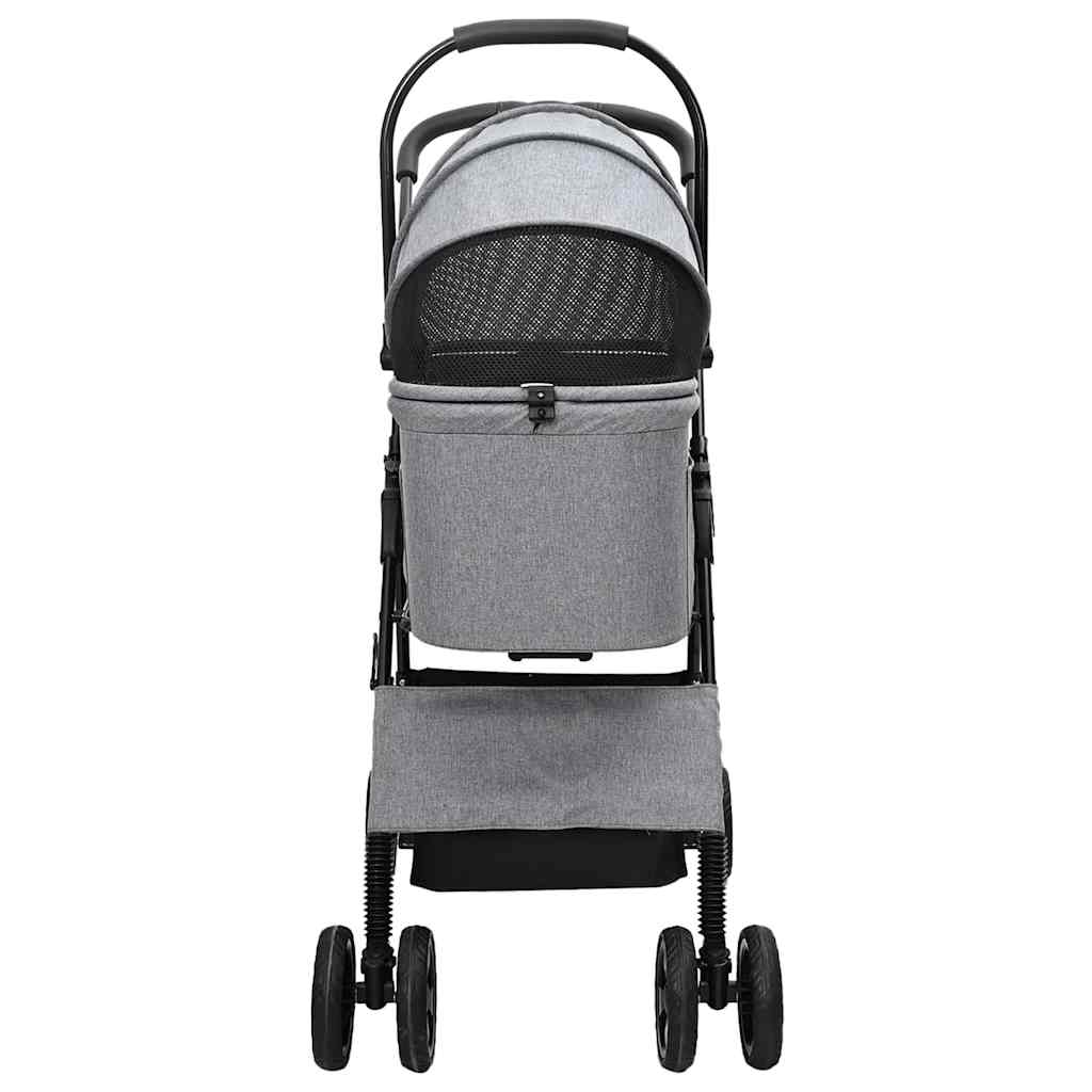 Folding Pet Stroller Grey 81 x 47 x 99 cm 600D Oxford fabric