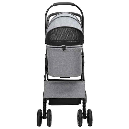 Folding Pet Stroller Grey 81 x 47 x 99 cm 600D Oxford fabric