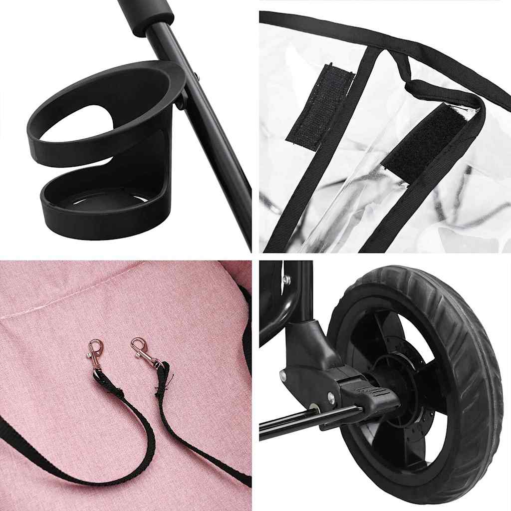 Folding Pet Stroller Pink 78 x 54 x 101 cm 600D Oxford fabric