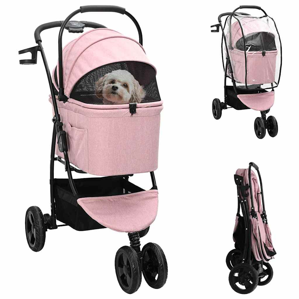 Folding Pet Stroller Pink 78 x 54 x 101 cm 600D Oxford fabric